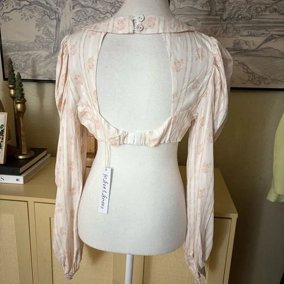 FOR LOVE & LEMONS Carly Top  Rose Dainty Open Back‎ Size Large NWT - Picture 5 of 10